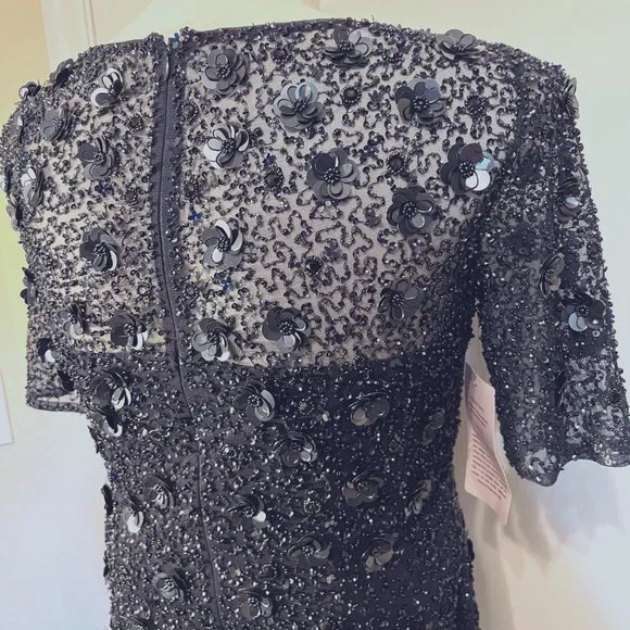 Adrianna Papell Navy Sequin Dress - Picture 14 of 16